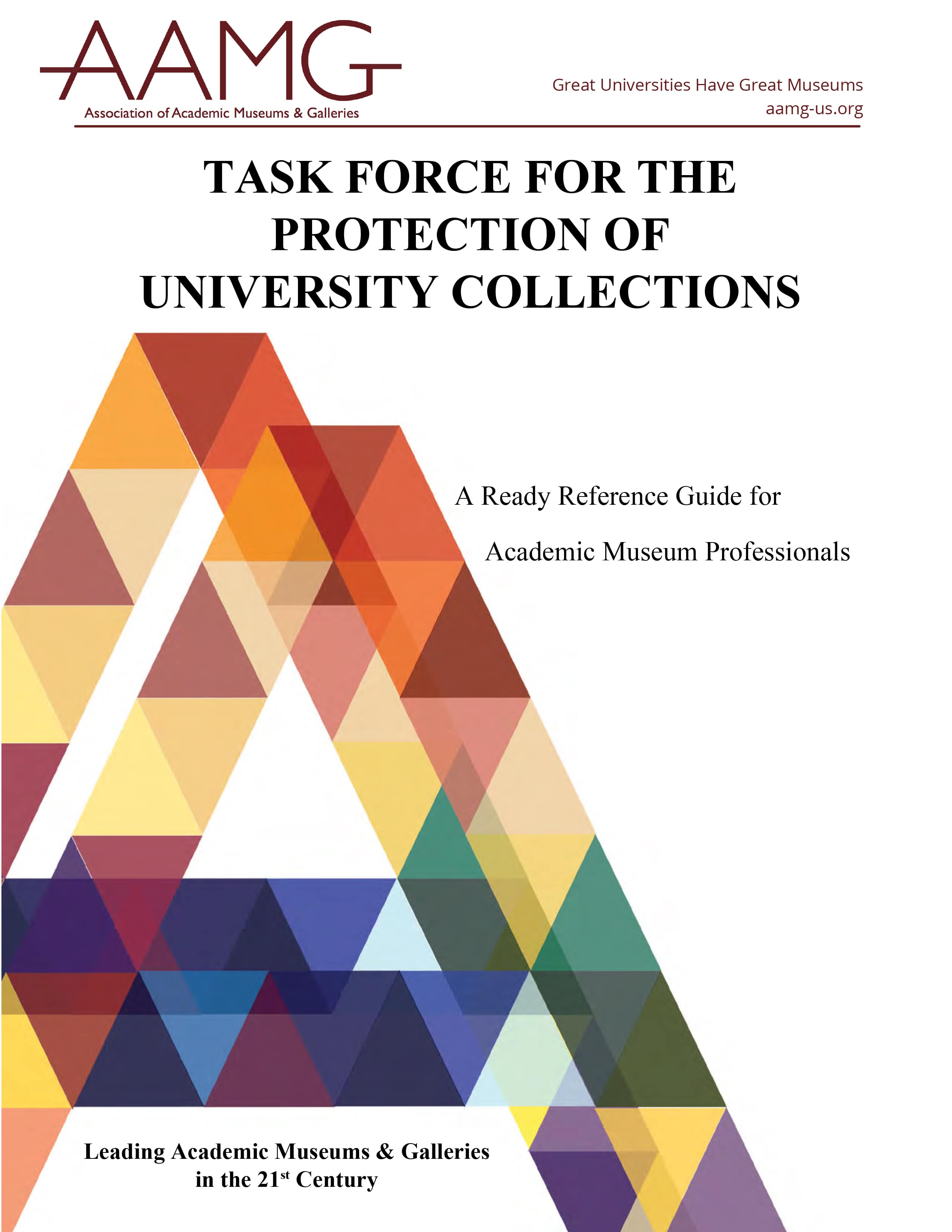 Cover of the Task Force for the Protection of University Collections: A Ready Reference Guide for Museum Professionals publication